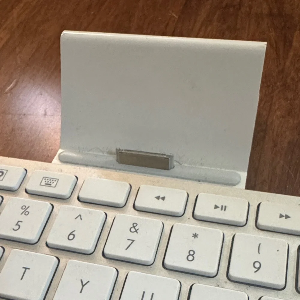 Apple iPad Keyboard Dock Wireless Tablet Stand White Desk Charging Station Tech